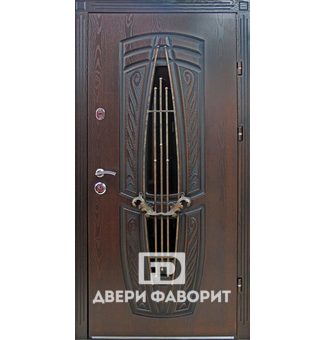 Металлическая дверь с терморазрывом и ковкой в коттедж