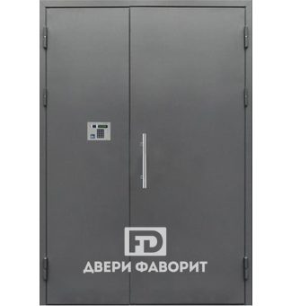 Двустворчатая дверь для подъезда с домофоном