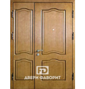 Металлическая двустворчатая дверь с МДФ на две квартиры