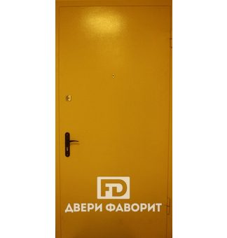 металлическая дверь с порошковым напылением жёлтого цвета