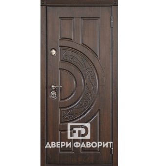Стальная дверь с темным МДФ экошпон